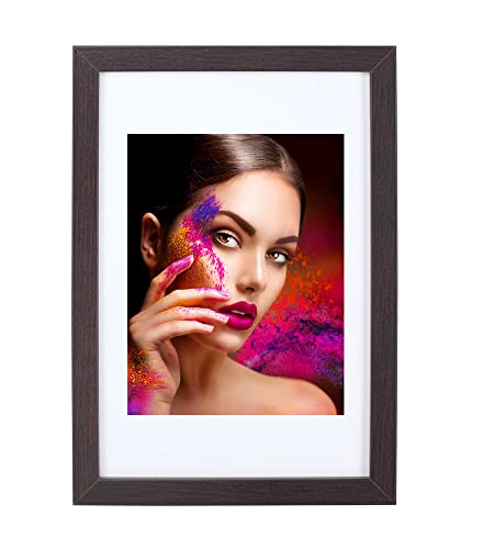 IDEAL TREND Holz Bilderrahmen Lifestyle Plexi Foto Rahmen Collage Wanddeko Poster HR-25: Farbe: Nuss | Format: 30x30 von IDEAL TREND