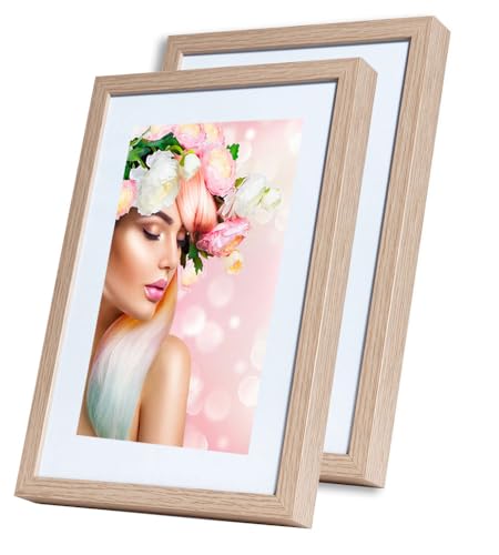 IDEAL TREND KS15 Bilderrahmen Lifestyle Foto Rahmen Collage Holzoptik 2er 3er 5er Pack: Farbe: 2er Pack Natur | Format: 50x70 von IDEAL TREND