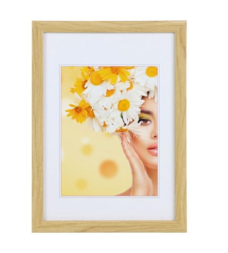 IDEAL TREND Kunststoffrahmen mit Klarglas Bilderrahmen PS-1 Frame Foto Collage Portraitrahmen Glasscheibe: Farbe: Natur | Format: 21x29,7 DIN A4 von IDEAL TREND