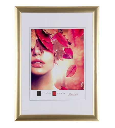 IDEAL TREND Moderner Bilderrahmen mit echtem Glas für wertvolle Erinnerungen Bilder Foto Rahmen mit abgerundetem Profil: Farbe: Gold | Format: 30x40 von IDEAL TREND