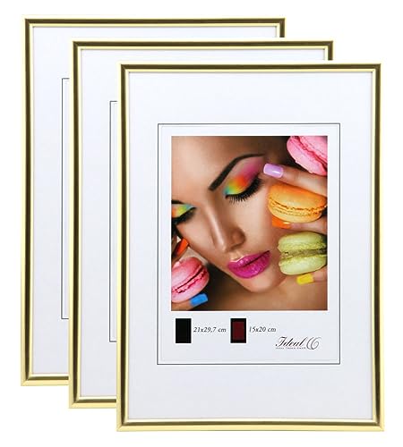 IDEAL TREND New Lifestyle Set Bilderrahmen Wanddeko Collage Poster Rahmen 2er 3er 5er Pack: Farbe: 3er Pack Gold | Format: 40x40 von IDEAL TREND