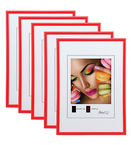 IDEAL TREND New Lifestyle Set Bilderrahmen Wanddeko Collage Poster Rahmen 2er 3er 5er Pack: Farbe: 5er Pack Rot | Format: 20x30 von IDEAL TREND