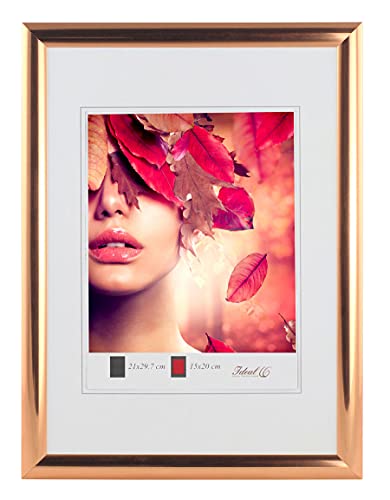 IDEAL TREND Moderner Bilderrahmen mit echtem Glas für wertvolle Erinnerungen Bilder Foto Rahmen mit abgerundetem Profil: Farbe: Rose Gold | Format: 21x29,7 (DIN A4) von IDEAL TREND