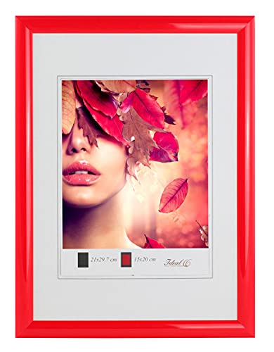 IDEAL TREND Moderner Bilderrahmen mit echtem Glas für wertvolle Erinnerungen Bilder Foto Rahmen mit abgerundetem Profil: Farbe: Rot | Format: 21x29,7 (DIN A4) von IDEAL TREND