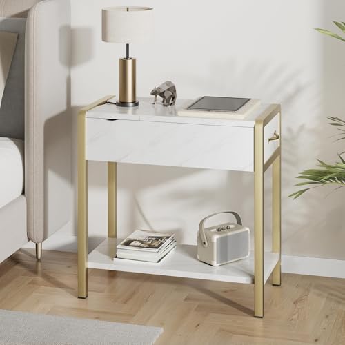 IDEALHOUSE Beistelltisch Mit Schublade Und Ablage, Schmaler Nachttisch Couchtisch Für Wohnzimmer Schlafzimmer Vintage IDEALHOUSE Beistelltisch Mit Schublade Und Ablage, Schmaler Nachttisch Couchtisch Für Wohnzimmer Schlafzimmer Vintage von IDEALHOUSE