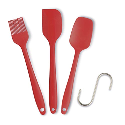 IDEALHOUSE Silicone Spatula Set Heat Resistant Spatula Tableware (Red, 3 pcc-2) von IDEALHOUSE