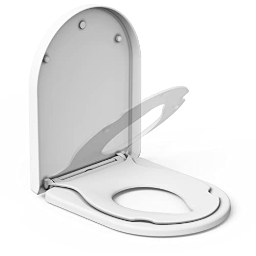 IDEALHOUSE Toilettendeckel Mit Kindersitz, WC Sitz Mit Absenkautomatik, Klodeckel Mit Quick-Release Funktion, LöSt Sich Nie Klobrille, Leicht Zu Reinigen - D Form Weiß Toilettensitz Mit Kinder, Family von IDEALHOUSE
