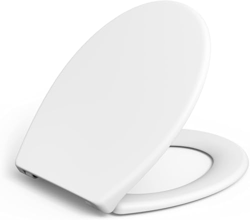 IDEALHOUSE Toilettendeckel mit Absenkautomatik, WC Sitz einfache Montage, Klodeckel Mit Quick-Release Funktion, LöSt Sich Nie Klobrille aus antibakteriellem - Oval Weiß von IDEALHOUSE