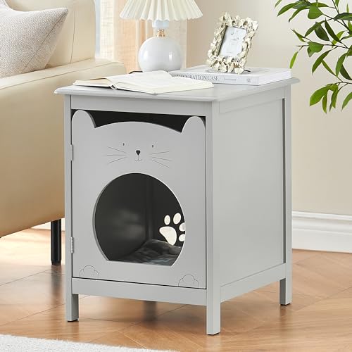 Nachttisch (Kann Als Katzenbett Verwendet Werden), Katzenhaus-Nachttisch, Katzenhaus Und Beistelltisch, Haustierkäfig, Schaffen Sie EIN Warmes Zuhause, Haustierschrank von IDEALHOUSE