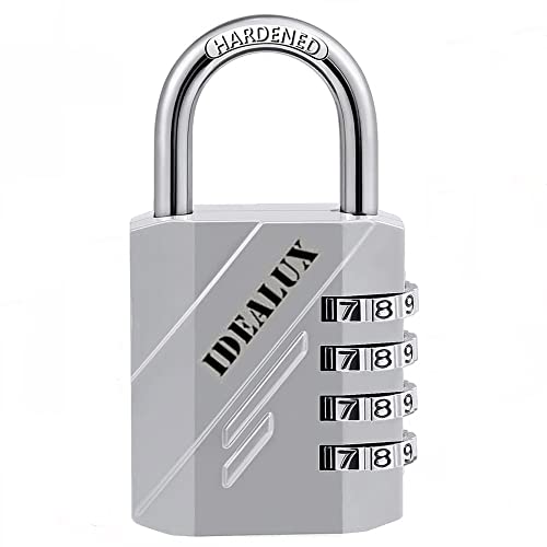 IDEALUX Vorhängeschloss Zahlenschlösser 1 Stücke, Schlösser mit Zahlencode 4 Stellig,Silber Kombinations Vorhängeschlösser Wetterfest,Kombinationsschloss, Große Zahlen & Seitenfenster,47*90mm Level 4 IDEALUX Vorhängeschloss Zahlenschlösser 1 Stücke, Schlösser mit Zahlencode 4 Stellig,Silber Kombinations Vorhängeschlösser Wetterfest,Kombinationsschloss, Große Zahlen & Seitenfenster,47*90mm Level 4 von IDEALUX