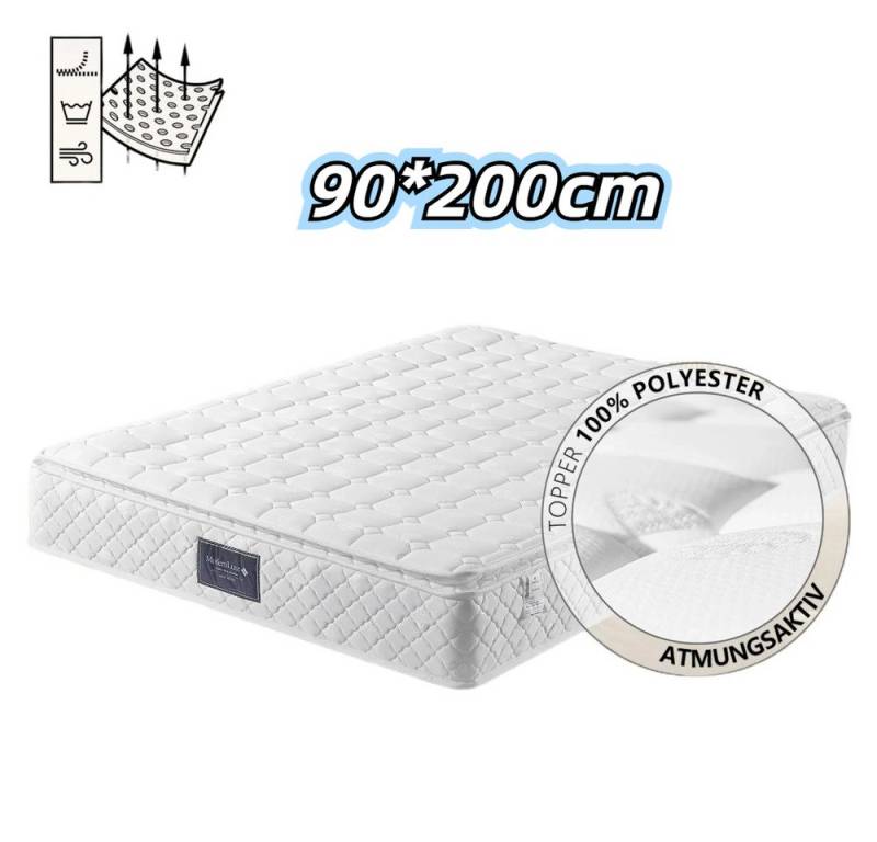 Federkernmatratze 7 Zonen Kaltschaum Matratze, Taschenfederker, 90/140/160x200cm, IDEASY, (komfortable Doppelmatratze, Härtegrad H3, 25cm Höhe), Erwachsenenmatratze mit gestepptem Mikrofaserbezug von IDEASY