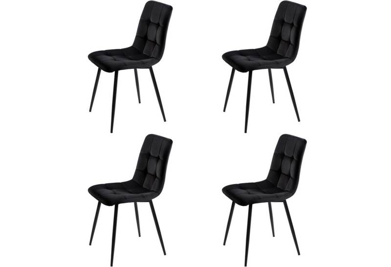 IDEASY 4-Fußstuhl 4St, Polsterstuhl Design Stuhl, Tragfähigkeit 150kg, Küchenstuhl, Hohe Rückenlehne, Esszimmerstuhl mit Samt/Leinen, Metallbein IDEASY 4-Fußstuhl 4St, Polsterstuhl Design Stuhl, Tragfähigkeit 150kg, Küchenstuhl, Hohe Rückenlehne, Esszimmerstuhl mit Samt/Leinen, Metallbein von IDEASY