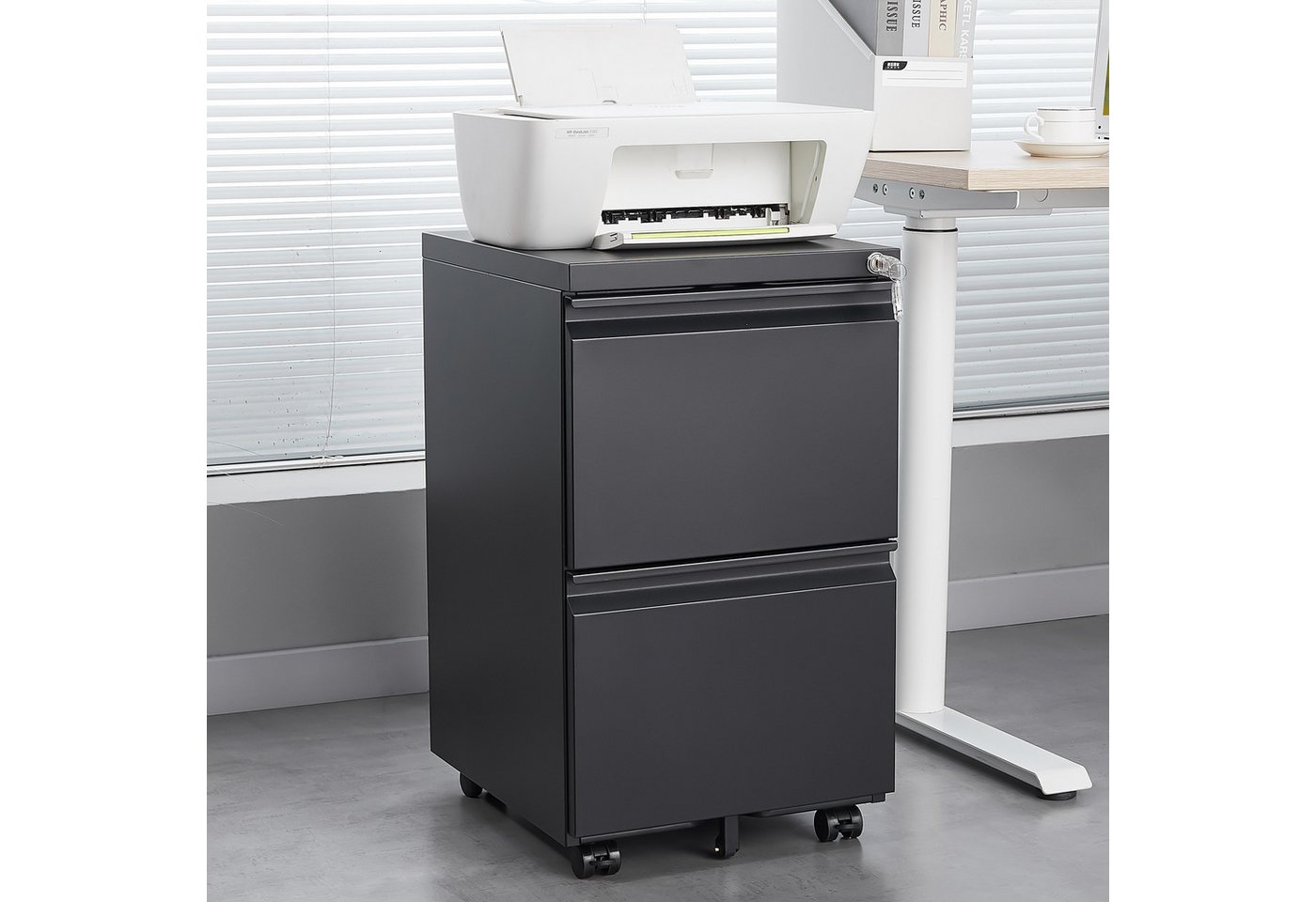 IDEASY Aktenschrank 2-Fach Metall-Aktenschrank mit Schloss, rollend unter Tisch 2-Fach Roll-Aktenschrank mit Schloss, Metall für Homeoffice IDEASY Aktenschrank 2-Fach Metall-Aktenschrank mit Schloss, rollend unter Tisch 2-Fach Roll-Aktenschrank mit Schloss, Metall für Homeoffice von IDEASY