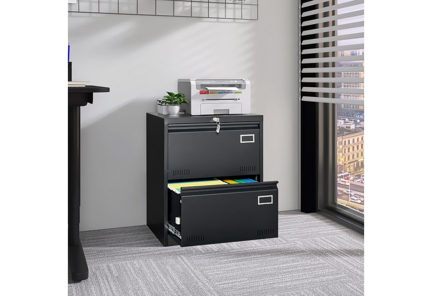 IDEASY Aktenschrank 2-Schubladen Metall Aktenschrank mit Schloss IDEASY Aktenschrank 2-Schubladen Metall Aktenschrank mit Schloss von IDEASY
