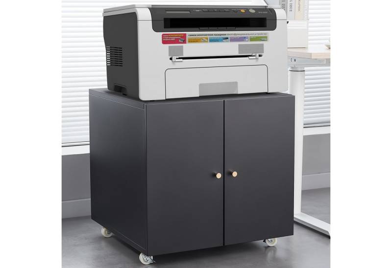IDEASY Aktenschrank Mobiler Metall-Druckertisch mit Stauraum & Rollen fürs Homeoffice von IDEASY
