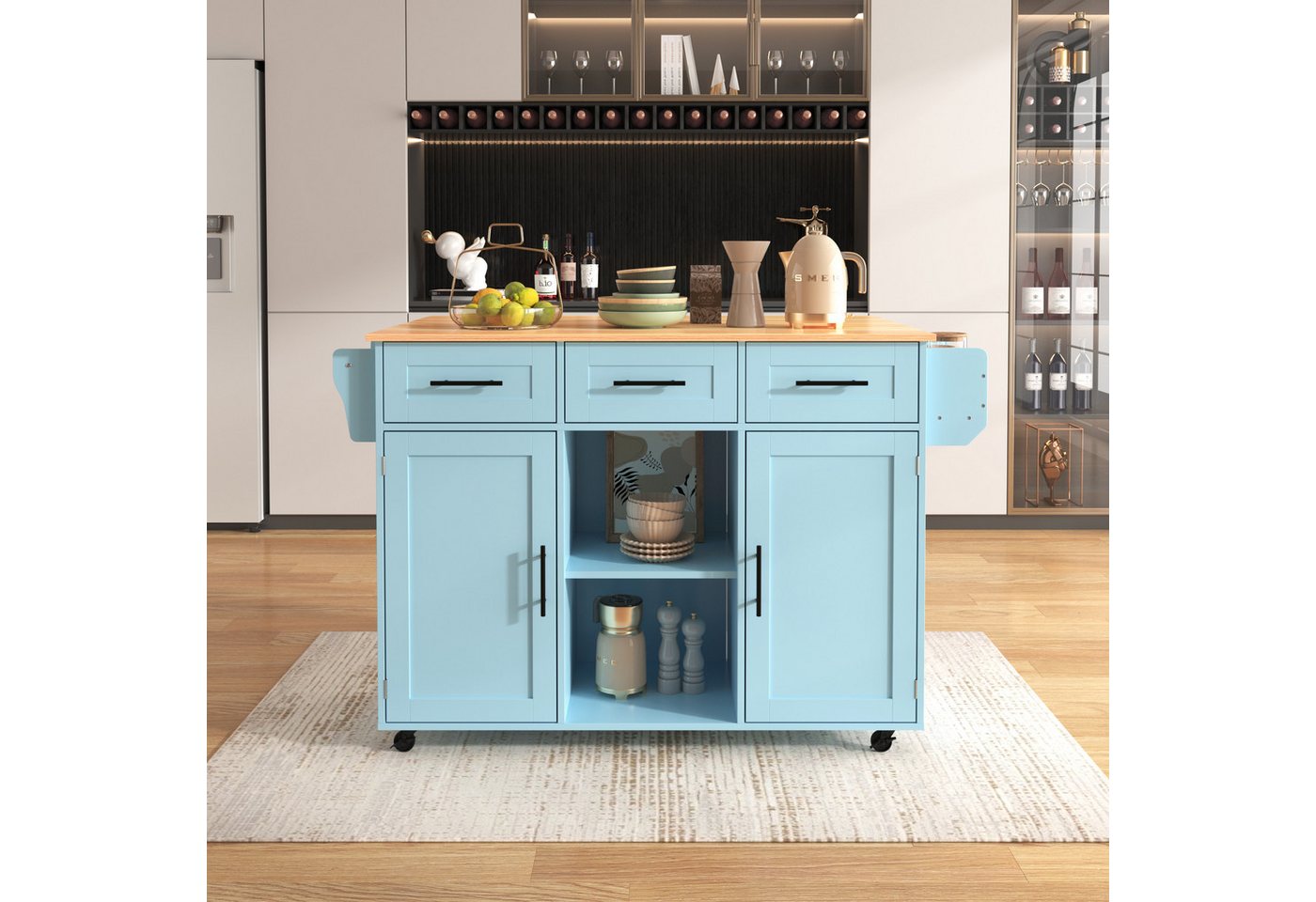 IDEASY Anrichte Esswagen/Anrichte, klappbare Arbeitsplatte, geeignet für Küche (1 St) von IDEASY