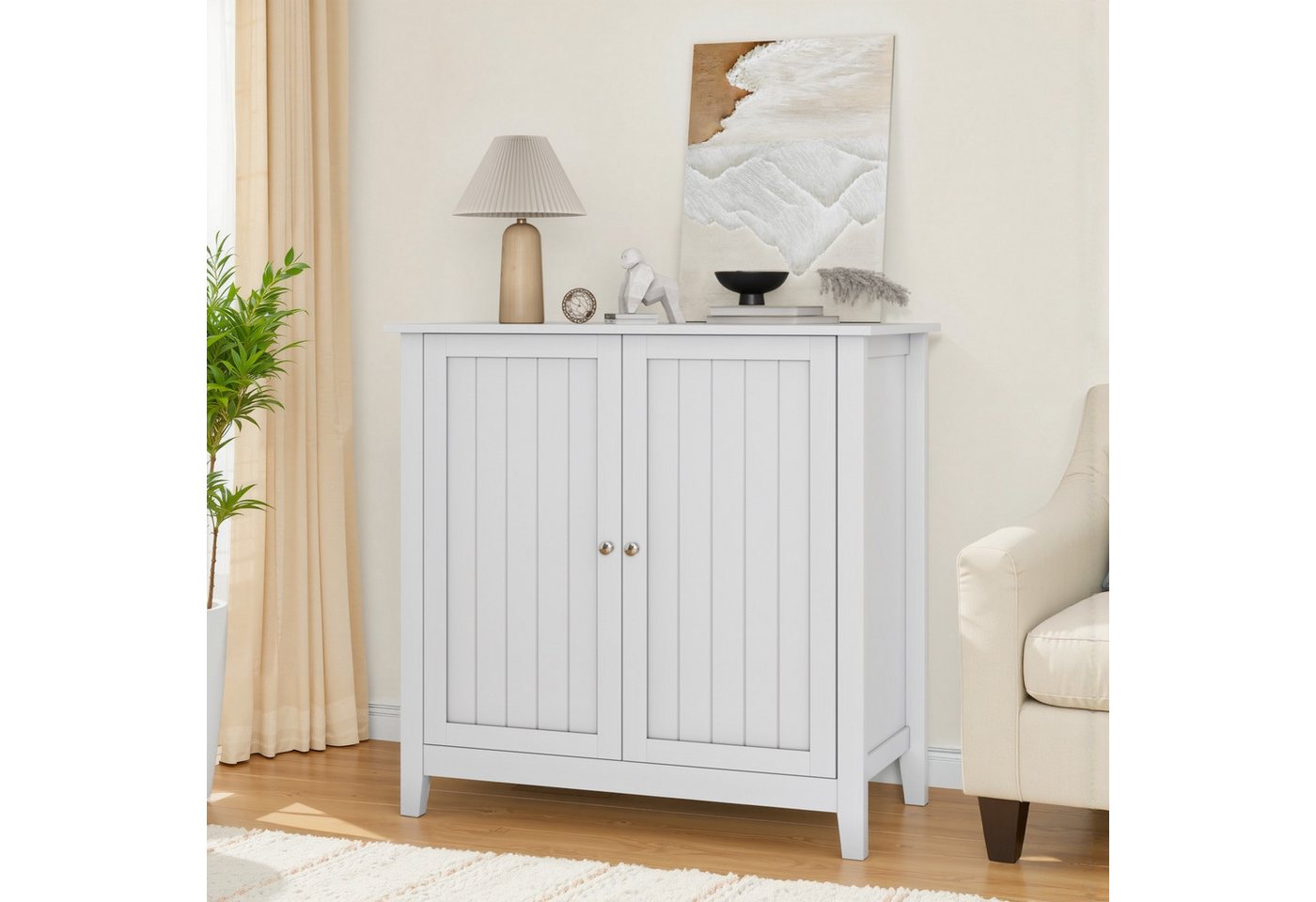 IDEASY Badkommode Bodenschrank mit Doppeltüren & verstellb. Regalen, weiß, Für Bad, Schlafzimmer & Wohnzimmer – moderner Stauraum IDEASY Badkommode Bodenschrank mit Doppeltüren & verstellb. Regalen, weiß, Für Bad, Schlafzimmer & Wohnzimmer – moderner Stauraum von IDEASY