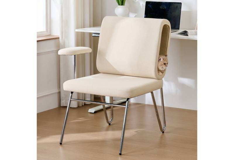 IDEASY Bürostuhl Bürostuhl mit integriertem Katzenbett - Haustierfreundlich kratzfest, breite Sitzfläche, austauschbare Armlehnen, Sessel von IDEASY