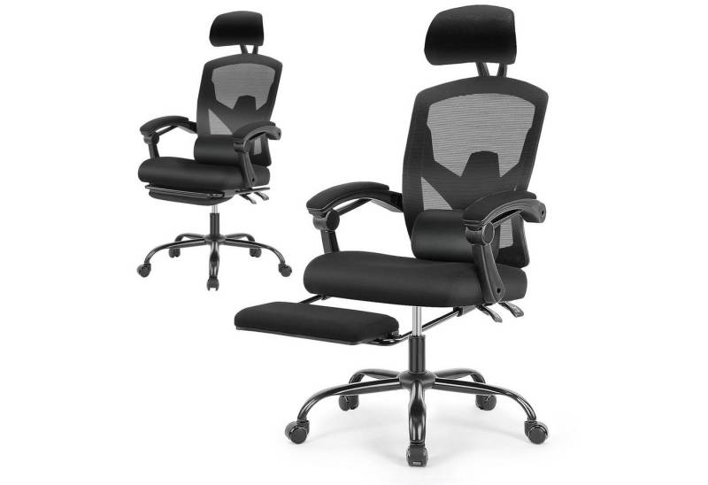 IDEASY Bürostuhl Ergonomischer Bürostuhl aus Netzstoff mit Rückenlehne und Armlehnen (Ein unterstützender Stuhl), Drehbare Rückenlehne mit Belüftung und Höhenverstellung von IDEASY
