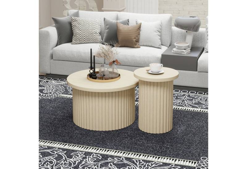 IDEASY Couchtisch 2er Couchtisch-Set mit Holzoptik & Beistelltisch von IDEASY