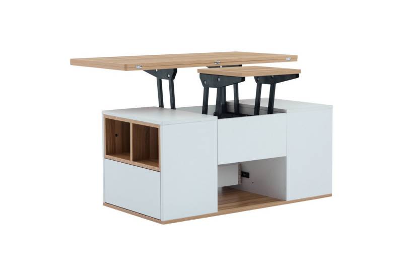 IDEASY Couchtisch Multifunktions-Couchtisch - Tischplatte öffnet sich zu 2 Tischen von IDEASY