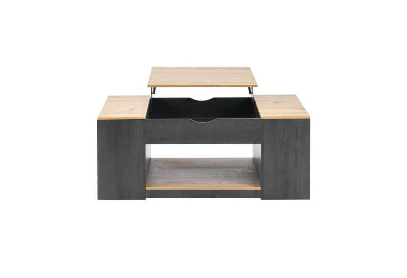 IDEASY Couchtisch mit Liftfunktion - 109.5*59.7*43cm(L*W*H) (graues Gestell, stilvolles Design), Stauraum unter der Tischplatte von IDEASY