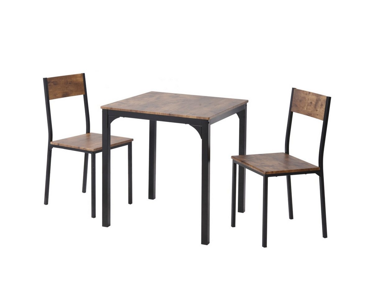 IDEASY Essgruppe Rustikale Rustikale Essgruppen, Gartenmöbel Set für 2 Personen, Esstisch mit 2 Stühlen, Metallbeine für Balkon, Esszimmer und Garten IDEASY Essgruppe Rustikale Rustikale Essgruppen, Gartenmöbel Set für 2 Personen, Esstisch mit 2 Stühlen, Metallbeine für Balkon, Esszimmer und Garten von IDEASY