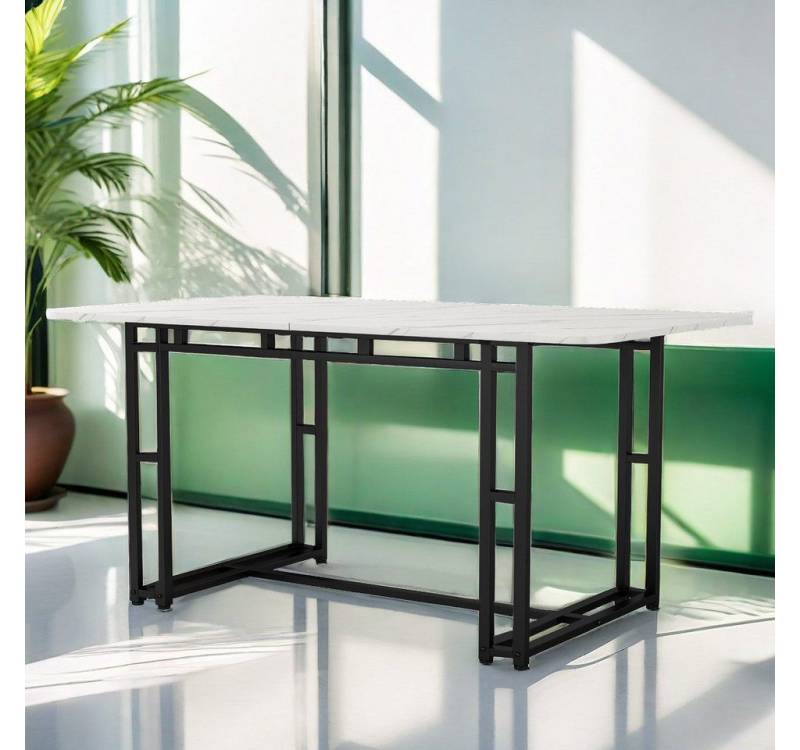 IDEASY Esstisch 140x80cm Leichter Luxus Küchentisch mit Metallbeinen (1 Tisch), mit Metallbeinen für Esszimmer Wohnzimmer von IDEASY