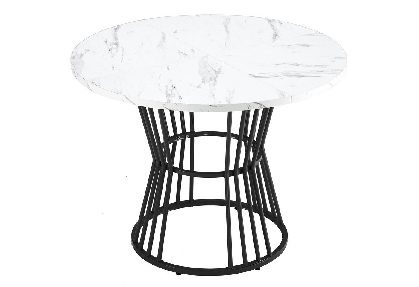 IDEASY Esstisch Küchentisch Weiß 100x75cm mit Metallbein, Runder Esstisch (Stabiler Metallrahmen, Moderne Marmor-Optik), Frühstückstisch für Küche, Esszimmer, Restaurant - 1 Stück von IDEASY