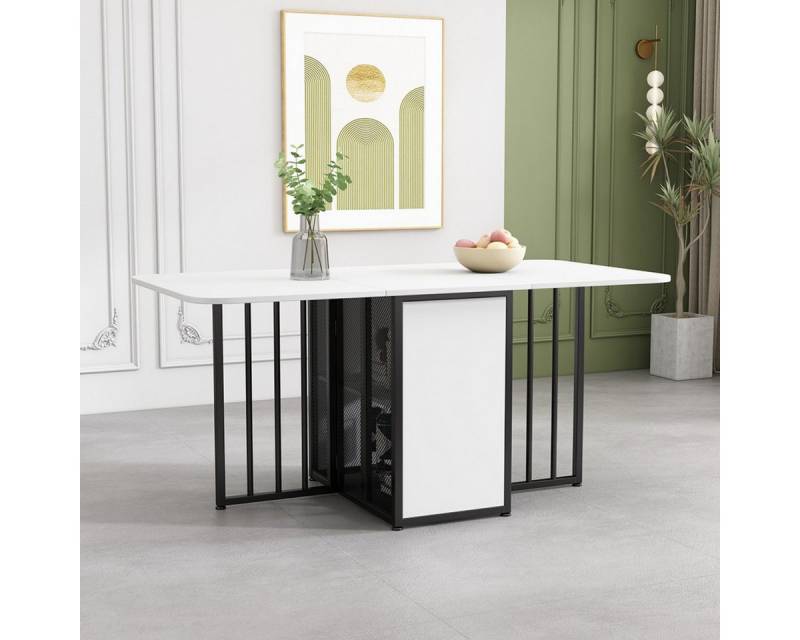 IDEASY Esstisch Stilvolle klappbare Esstisch, 3 Formen Nutzung multifunktional Tisch (Kann in 3 verschiedene Formen umgewandelt werden), 130 kg Belastbarkeit, Esstisch mit Stauraum, klappbarer Esstisch von IDEASY