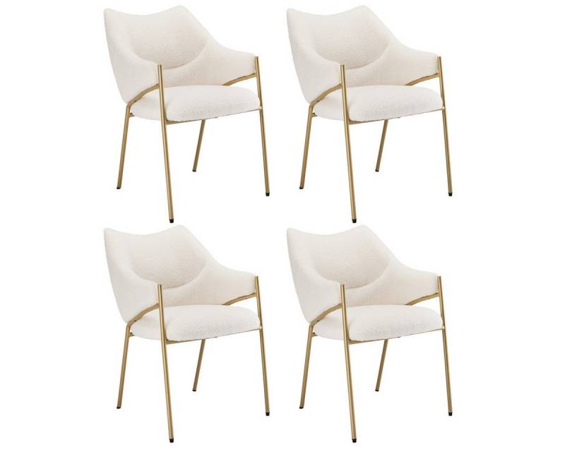 IDEASY Esszimmerstuhl 1/2/4/6St, Plüschsessel, Wohnzimmer-Freizeitstuhl, Tragfähigkeit 150kg (4 St), Extra dickes Sitzkissen aus Lammwolle, Metallbeine von IDEASY
