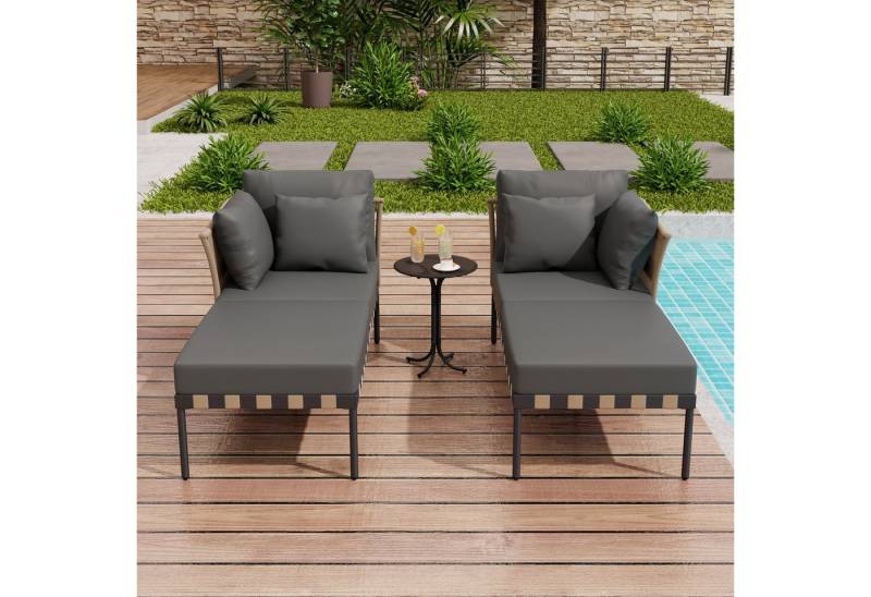 IDEASY Gartenlounge-Set Mod. Gartensofa mit Couchtisch, waschb. Kissen grau von IDEASY