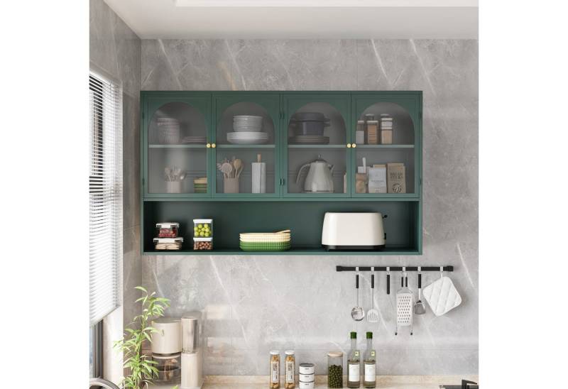 IDEASY Hängeschrank 120cm Glaswandschrank 4Türen schwarz für Küche/Bad IDEASY Hängeschrank 120cm Glaswandschrank 4Türen schwarz für Küche/Bad von IDEASY