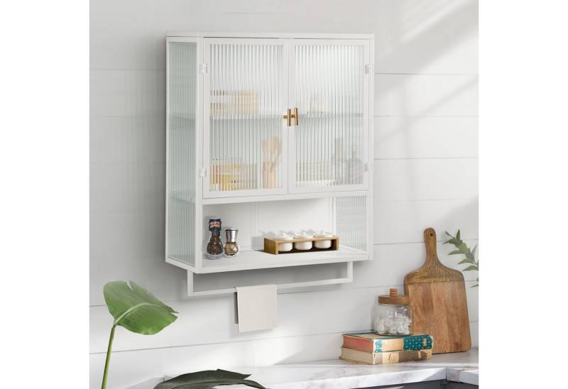 IDEASY Hängeschrank 60cm 2-türiger Glaswandschrank mit Handtuchhalter IDEASY Hängeschrank 60cm 2-türiger Glaswandschrank mit Handtuchhalter von IDEASY