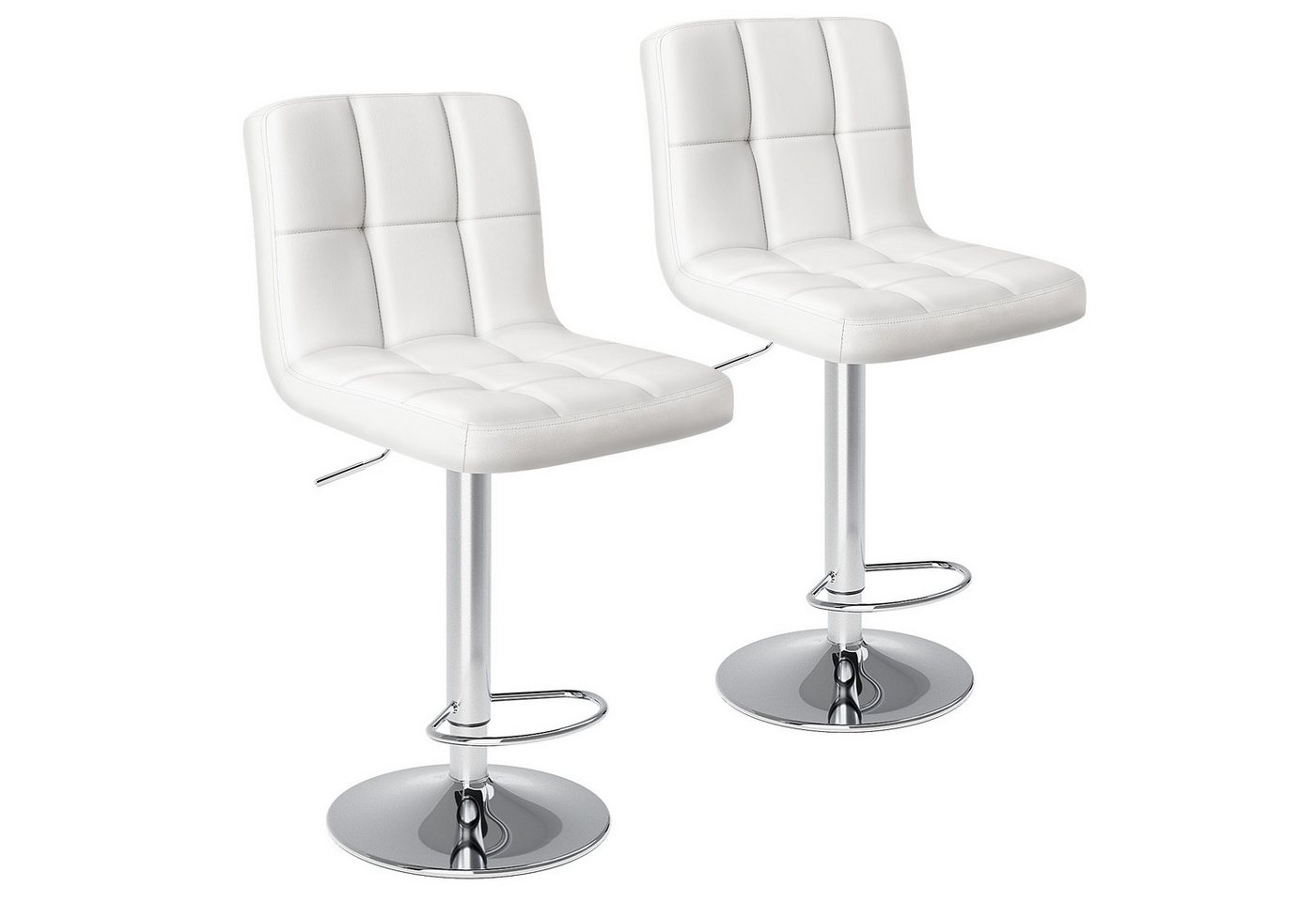 IDEASY Hochstuhl Barhocker 2er Set Barstuhl mit Lehne stylischer Tresenhocker (Hochstuhl 2er-Pack), Höhenverstellbar 62-83cm Drehstuhl 360 Grad PU Leder von IDEASY