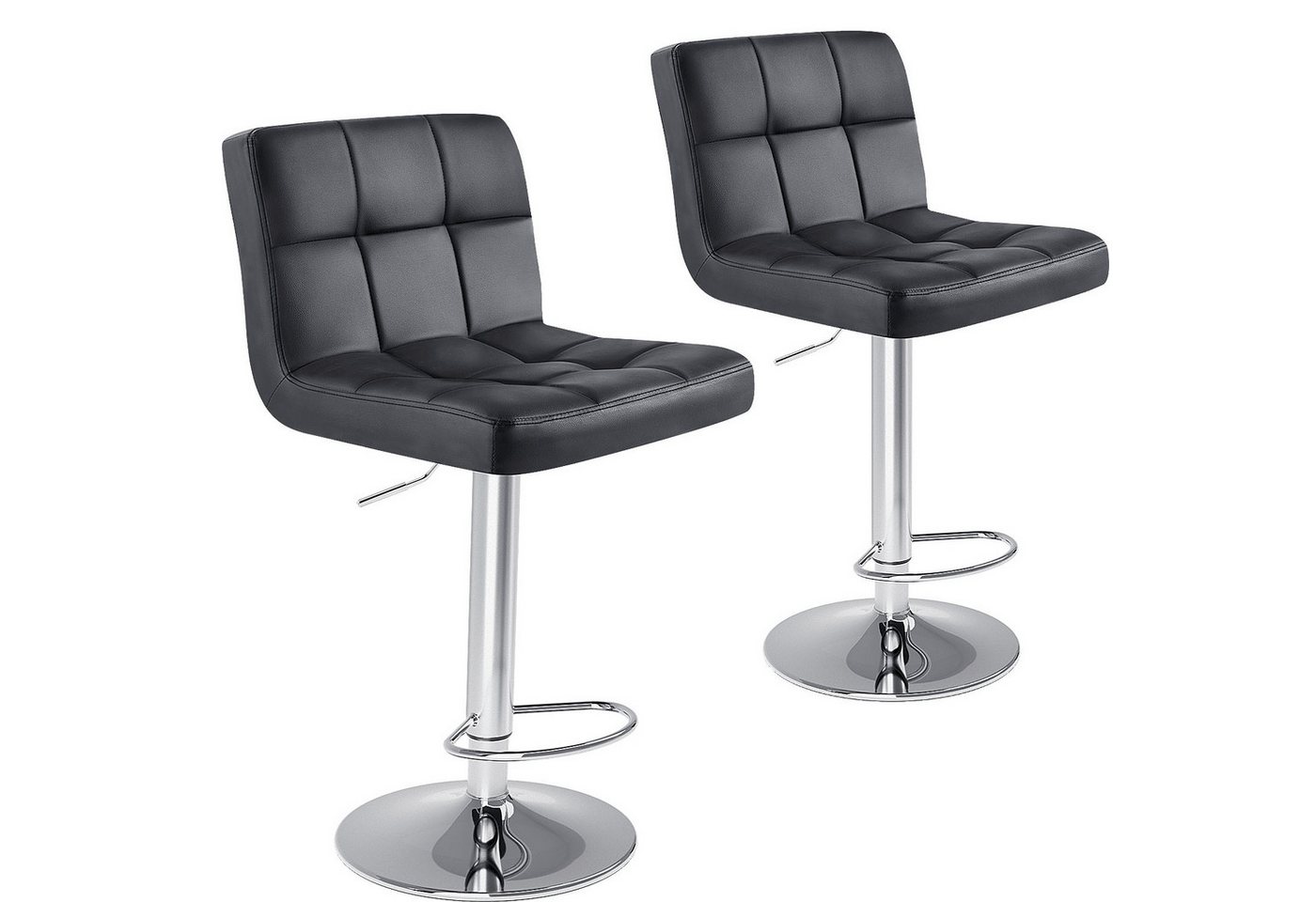 IDEASY Hochstuhl Barhocker 2er Set Barstuhl mit Lehne stylischer Tresenhocker (Hochstuhl 2er-Pack), Höhenverstellbar 62-83cm Drehstuhl 360 Grad PU Leder von IDEASY