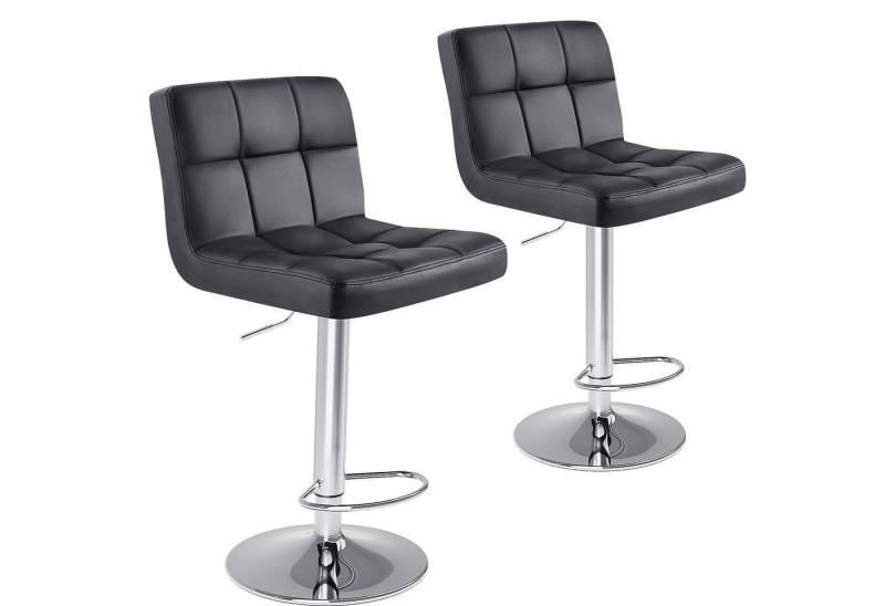 IDEASY Hochstuhl Barhocker 2er Set Barstuhl mit Lehne stylischer Tresenhocker (Hochstuhl 2er-Pack), Höhenverstellbar 62-83cm Drehstuhl 360 Grad PU Leder von IDEASY