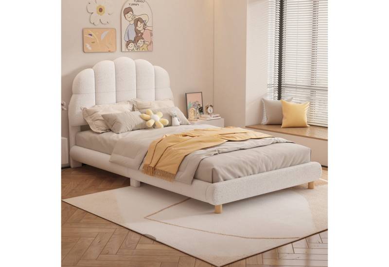 IDEASY Kinderbett Flachbett, Kinderbett, Plush, niedliches Kopfteil - 90*200cm (Packung, 1-tlg) von IDEASY