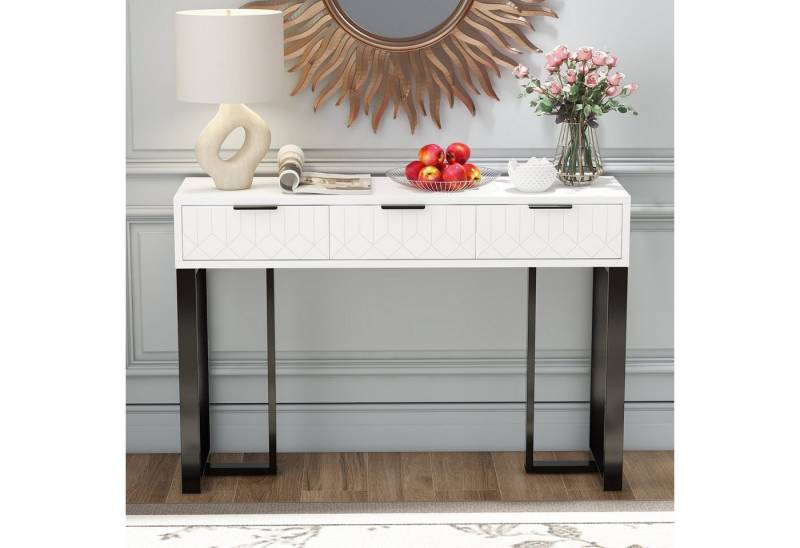 IDEASY Konsolentisch Weiß/Schwarz Konsolentisch mit Schubladen & Goldgestell IDEASY Konsolentisch Weiß/Schwarz Konsolentisch mit Schubladen & Goldgestell von IDEASY