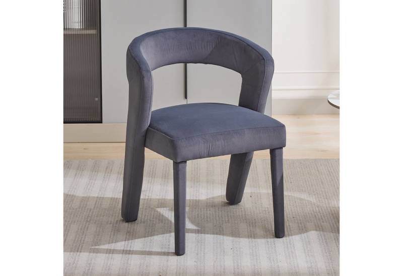 IDEASY Ohrensessel Sessel, Loungesessel, Ohrensessel mit hohler Lehne, Esszimmerstuhl (1-St), Seidiger Samt, bequem gepolstert, 59x60x79 cm, Belastbarkeit 150 kg von IDEASY