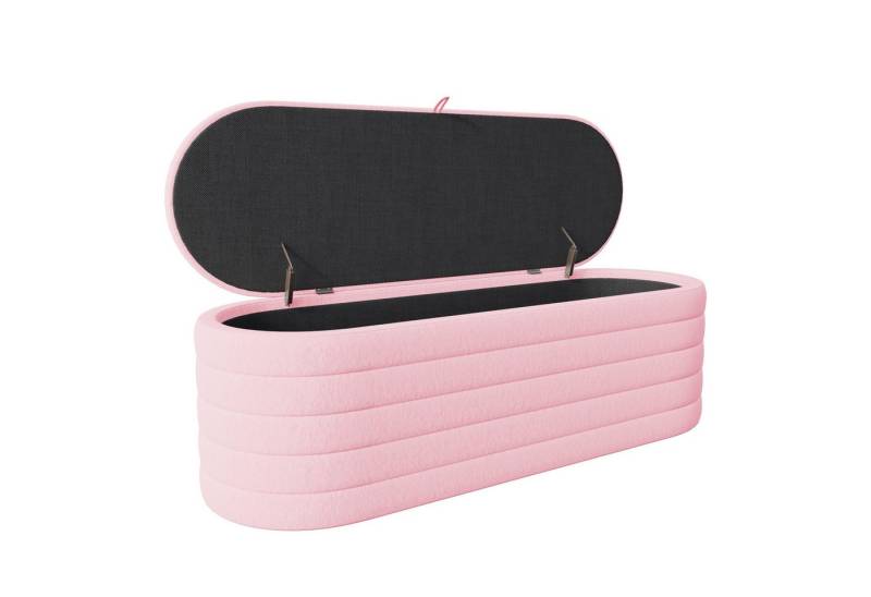 IDEASY Polsterhocker 120 x 40 cm, Schlafsofa und Fußhocker mit Stauraum, gepolsterter Fußhocker mit Stauraum, Sofahocker, Teddyfleece von IDEASY