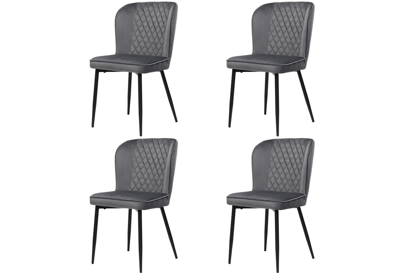 IDEASY Polsterstuhl 2/4/6St, Küchenstühle, Tragfähigkeit 150kg, Luxuriöser Esszimmerstuhl, Hohe Rückenlehne, Sitzfläche aus Samt, glatter und weicher Stoff von IDEASY