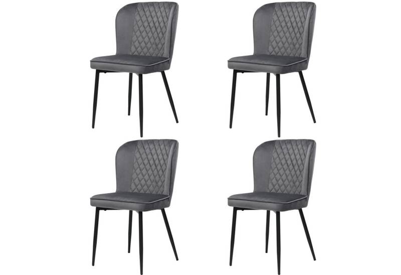 IDEASY Polsterstuhl 2/4/6St, Küchenstühle, Tragfähigkeit 150kg, Luxuriöser Esszimmerstuhl, Hohe Rückenlehne, Sitzfläche aus Samt, glatter und weicher Stoff von IDEASY