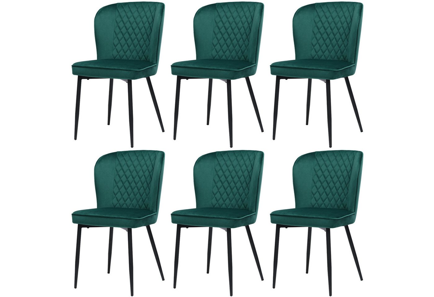 IDEASY Polsterstuhl 2/4/6St, Küchenstühle, Tragfähigkeit 150kg, Luxuriöser Esszimmerstuhl, Hohe Rückenlehne, Sitzfläche aus Samt, glatter und weicher Stoff von IDEASY