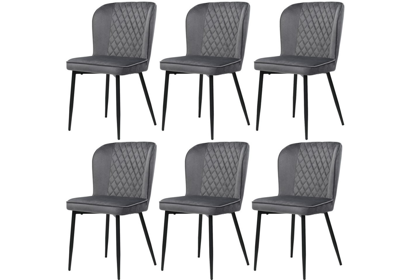 IDEASY Polsterstuhl 2/4/6St, Küchenstühle, Tragfähigkeit 150kg, Luxuriöser Esszimmerstuhl, Hohe Rückenlehne, Sitzfläche aus Samt, glatter und weicher Stoff von IDEASY