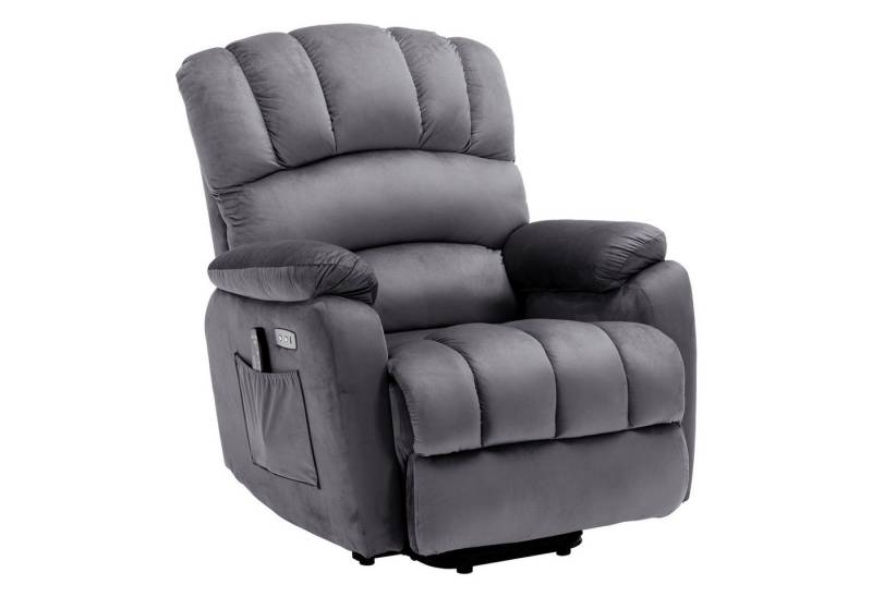 IDEASY Relaxsessel Elektrisch Relaxsessel, Fernsehsessel mit Liegefunktion (Massagefunktion Wärmefunktion), Massagesessel mit Fernbedienung, Ruhesessel Stoff, 91*96*110CM(LxWxH) von IDEASY