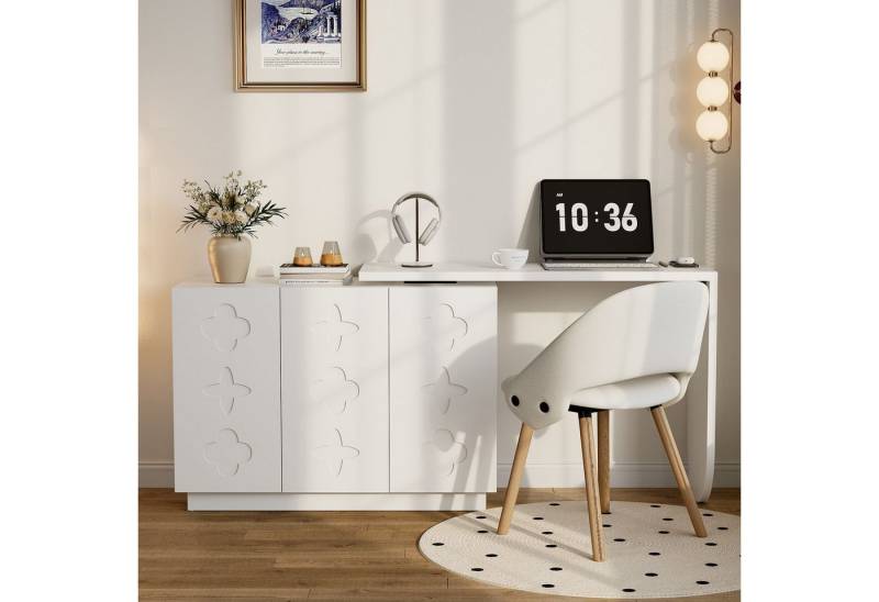 IDEASY Schreibtisch Drehbarer L-Eck-Computertisch weiß 110cm IDEASY Schreibtisch Drehbarer L-Eck-Computertisch weiß 110cm von IDEASY