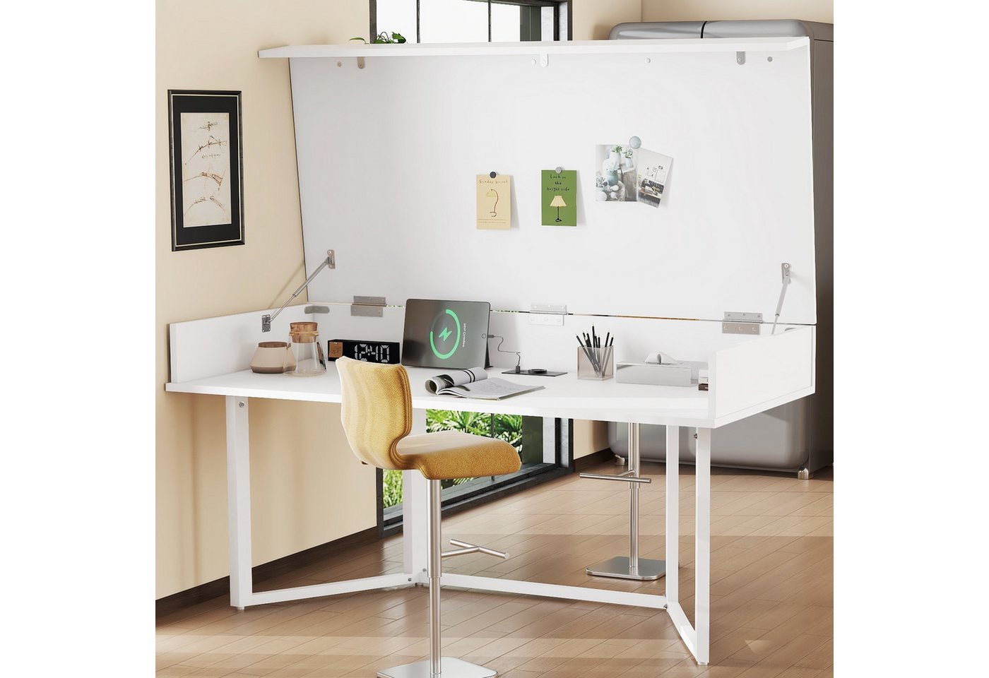 IDEASY Schreibtisch Klappschreibtisch 120x55cm mit Steckdosen & Clamshell-Design IDEASY Schreibtisch Klappschreibtisch 120x55cm mit Steckdosen & Clamshell-Design von IDEASY