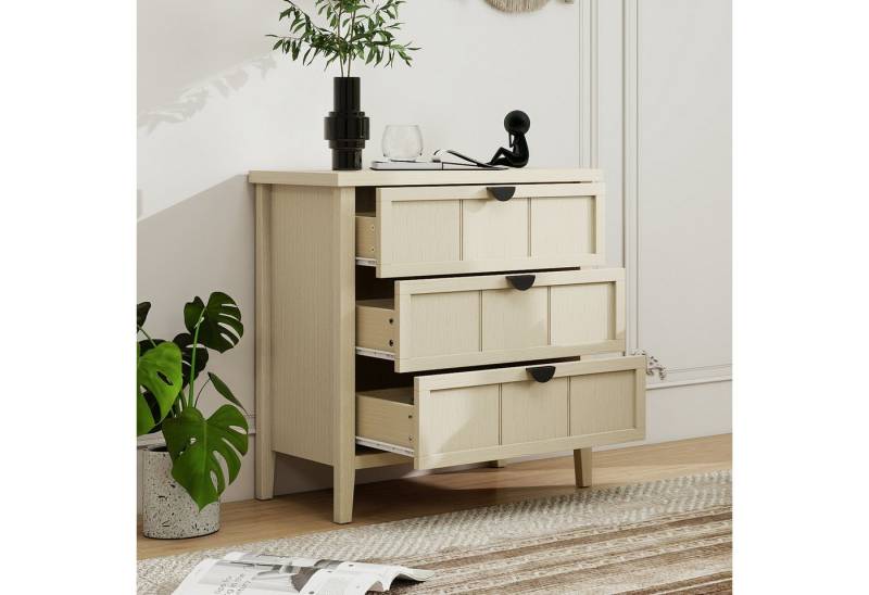 IDEASY Schubkastenkommode Dreischubladen-Beistellschrank Naturholzoptik von IDEASY