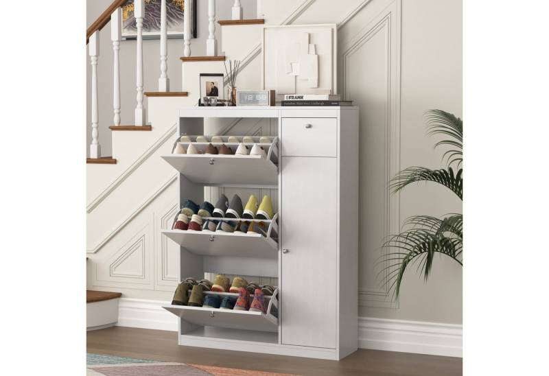 IDEASY Schuhschrank Schuhschrank mit 3 Klappschubladen & Kippfunktion, schmal verstellbar IDEASY Schuhschrank Schuhschrank mit 3 Klappschubladen & Kippfunktion, schmal verstellbar von IDEASY